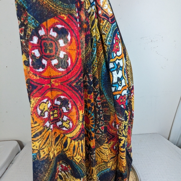 Multiples Bohemian Bold Patterns Bright Cors Cardigan Cover Duster Kimono Large - Picture 7 of 11